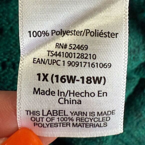 Terra & Sky Emerald Green Women's Sweater Size 1X NWT - Picture 10 of 12
